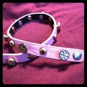 Pink and gold wrap snap bracelet